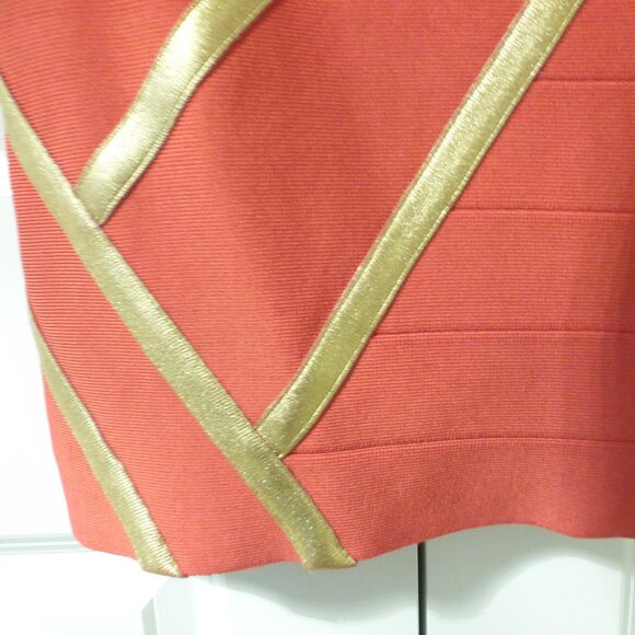 BEBE Orange and gold accents bandage dress - Picture 12 of 14